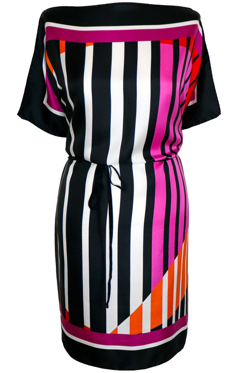 Amanda "CH Logo III/Parallel Lines III" Silk Scarf Tunic